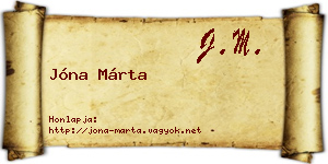 Jóna Márta névjegykártya